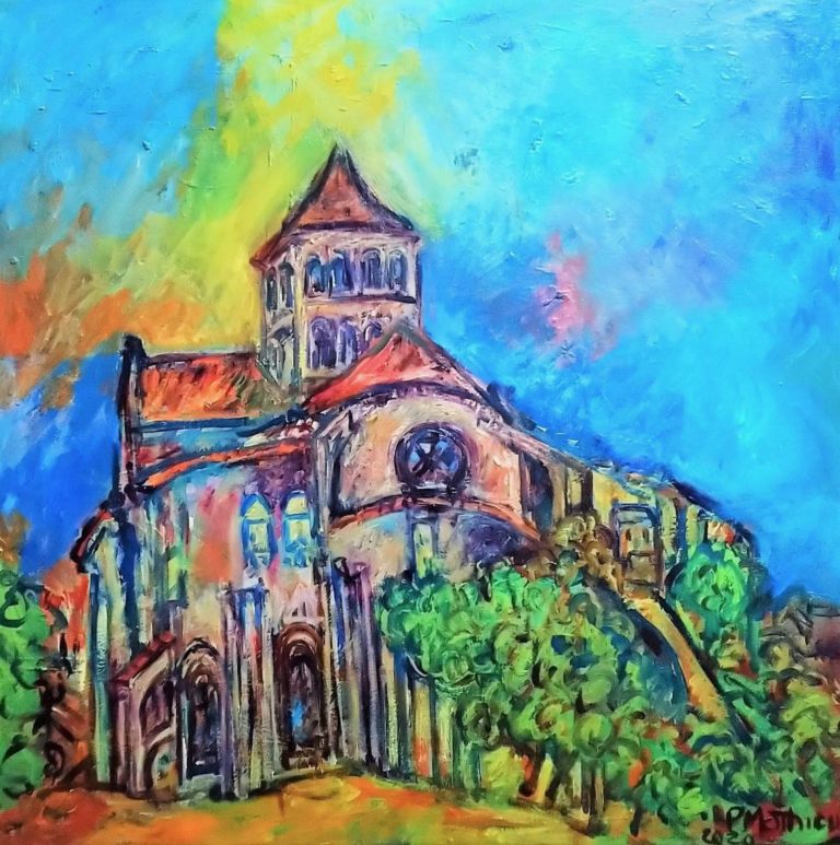 Patrick Mathieu - Artiste Peintre - Toile - L'abbaye romane - Saint-Jouin-de-Marnes